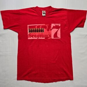 Vintage Seagrams 7 Shirt Red XL Seven Crown Whiskey Alcohol Tee